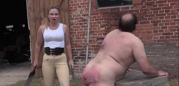  Stableman Punishment - Merciless Paddling by Mistress Inka